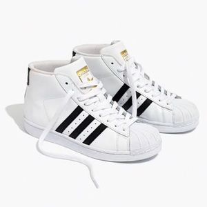 Adidas superstar pro model high top sneakers